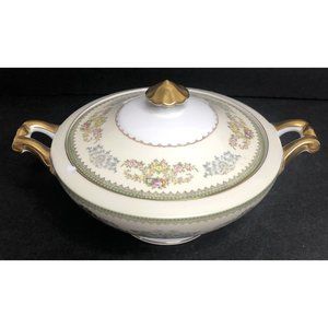Meito China MURIEL Round Covered Vegetable Bowl Lid Handled Floral Japan READ